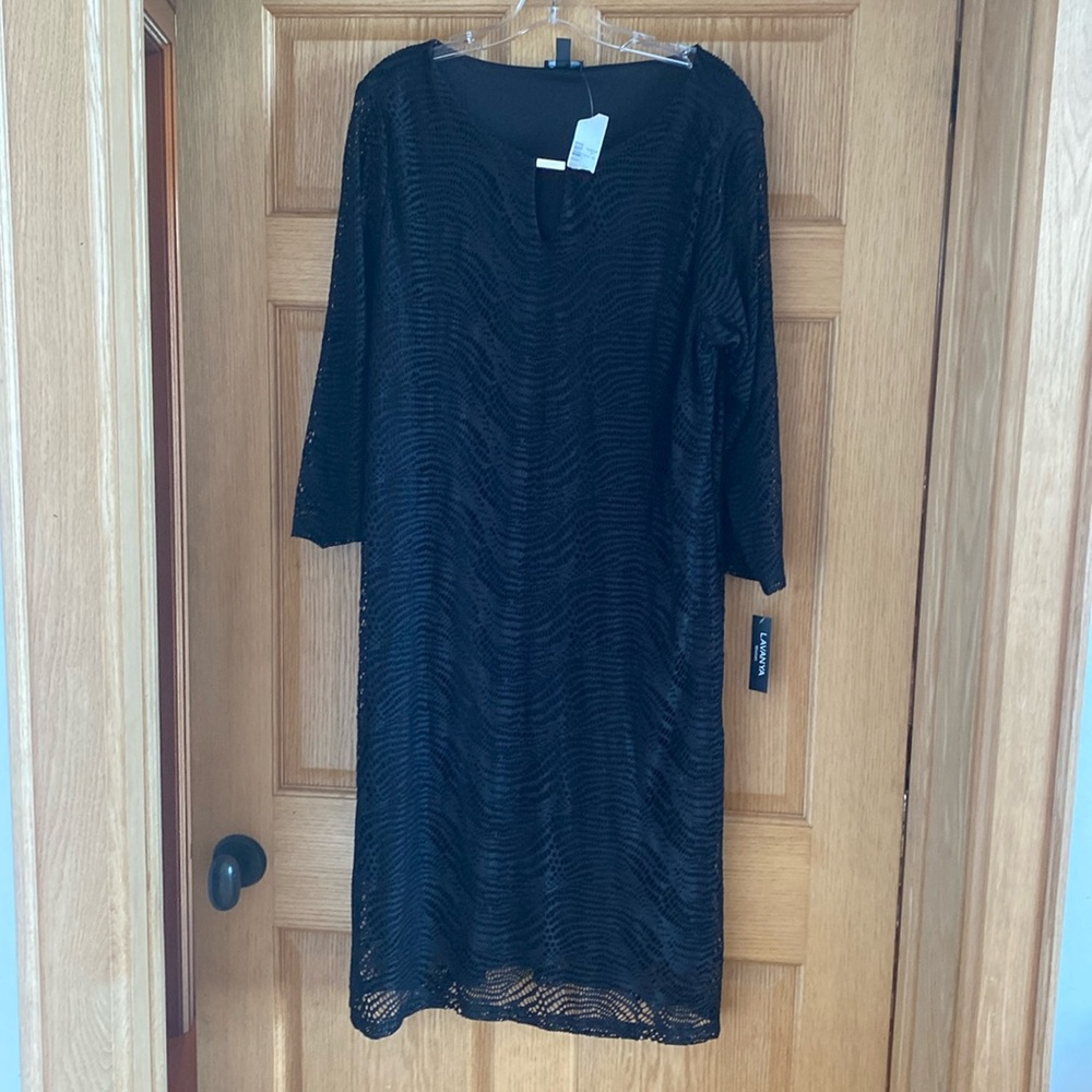 Plus size black lace dress